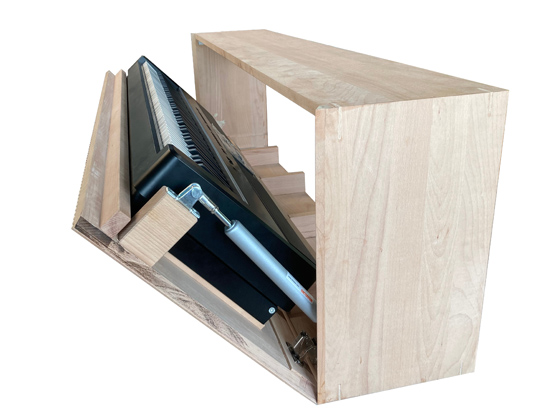 Holzverkleidung, Wandverkleidung, Pianoverkleidung Schrank mit Gasdruckd�mpfer