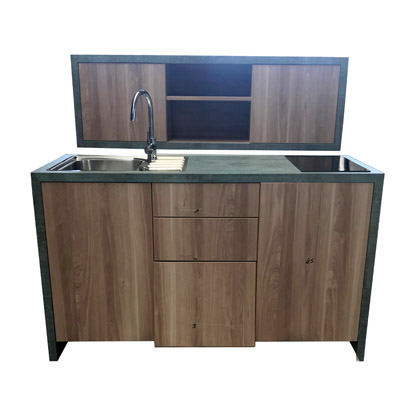 Mit Cerankochfeld, Sp�le, K�hlschrank, Schubladen und optionalem H�ngeschrank