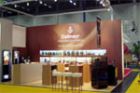 Messestand Dallmayr 2007 Theke, Stehtische, Barhocker, Leuchtsäule